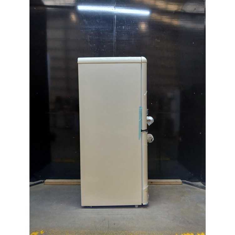 Refurbished electriQ 153 Litre 60/40 Retro Freestanding Fridge Freezer - Cream Total No Frost