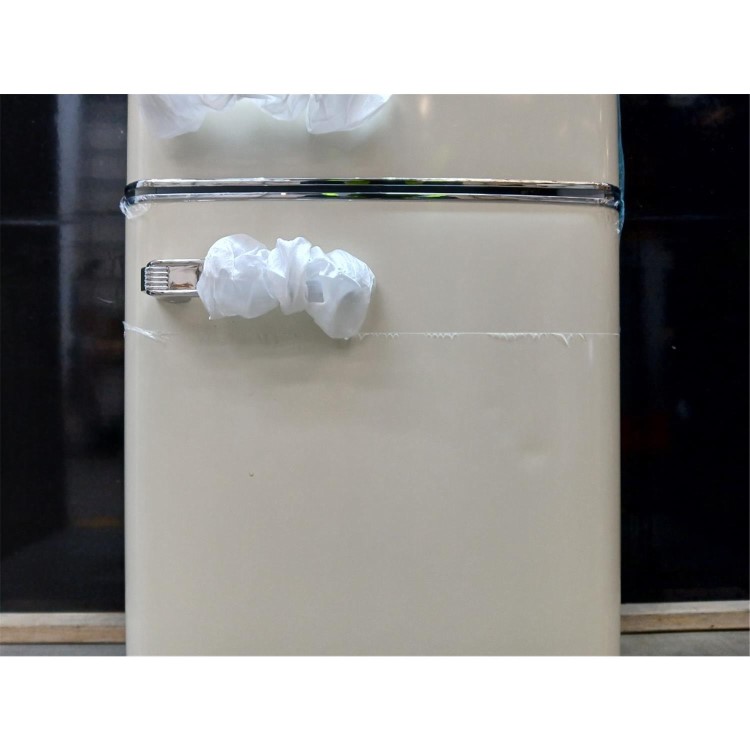 Refurbished electriQ 153 Litre 60/40 Retro Freestanding Fridge Freezer - Cream Total No Frost