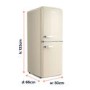 Refurbished electriQ 153 Litre 60/40 Retro Freestanding Fridge Freezer - Cream Total No Frost