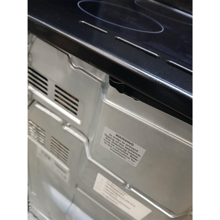 Refurbished ElectriQ 60cm Electric Twin Cavity Cooker With Ceramic Hob Black