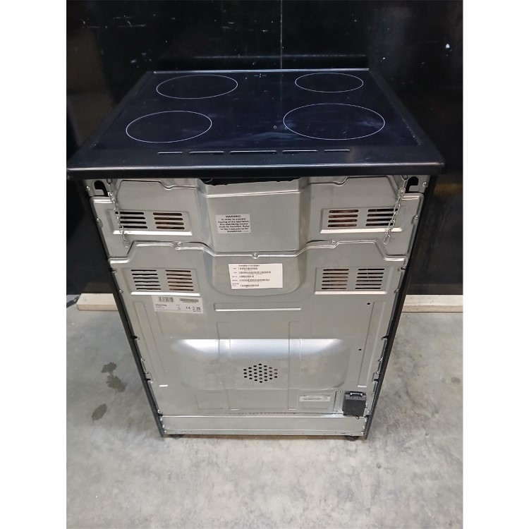 Refurbished ElectriQ 60cm Electric Twin Cavity Cooker With Ceramic Hob Black