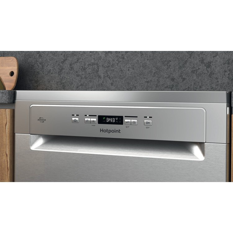 Refurbished Hotpoint ActiveDry Freestanding Dishwasher - C-Rated Stainless Steel