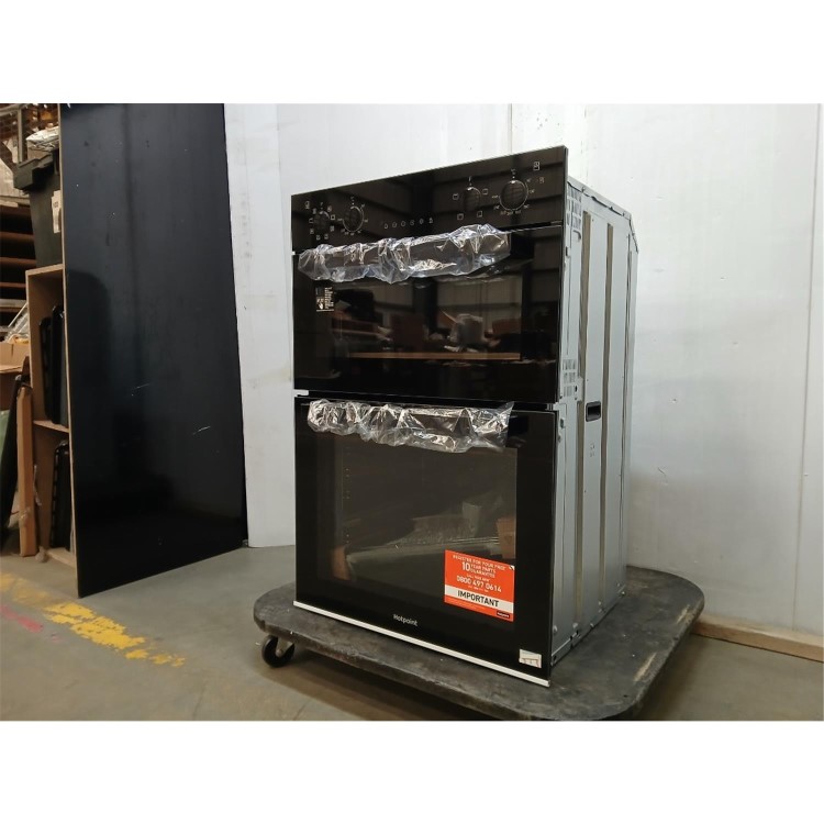 Refurbished Hotpoint DIH82G1AB Built-In Electric Double Oven with Air Fry - Black