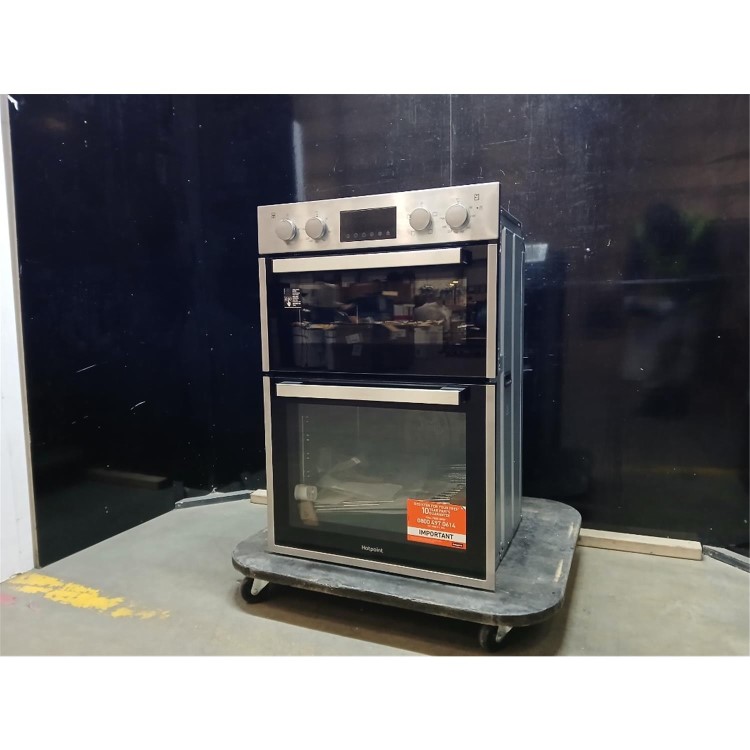Refurbished Hotpoint DIH10DIX Built-In Electric Double Oven - Stainless Steel