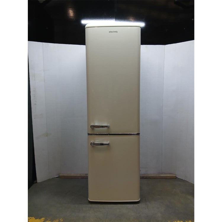 Refurbished electriQ 244 Litre 60/40 Retro Freestanding Fridge Freezer - Cream