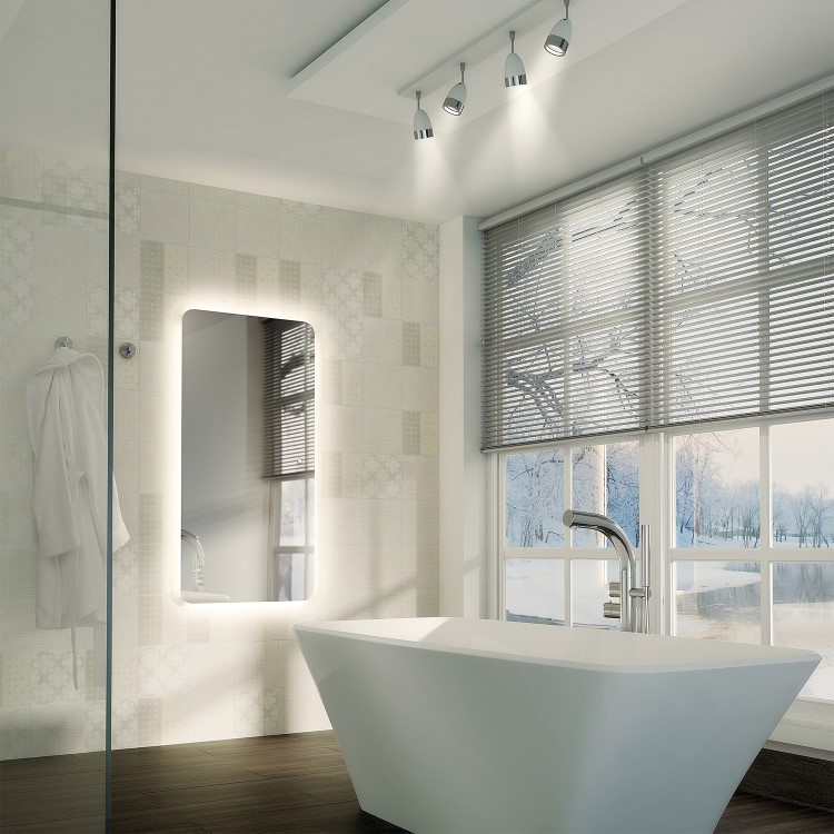 GRADE A1 - Rectangular LED Bathroom Mirror with Demister 1200x600mm- HiB Ambience 120 