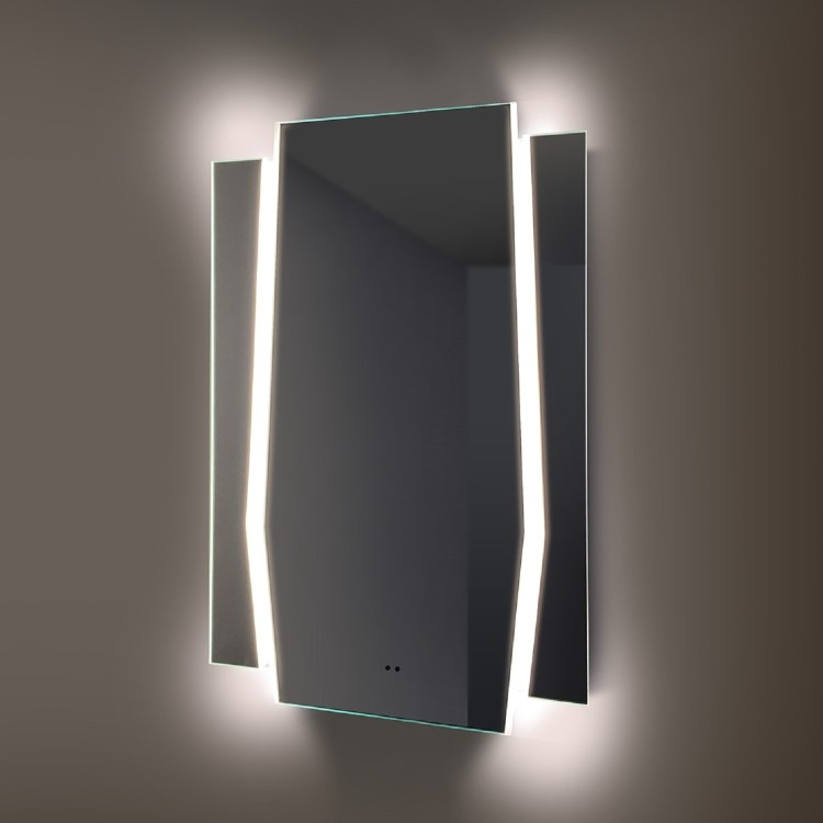 GRADE A1 - Arched LED Bathroom Mirror with Demister 600 x 900mm- HIB Maxim 60