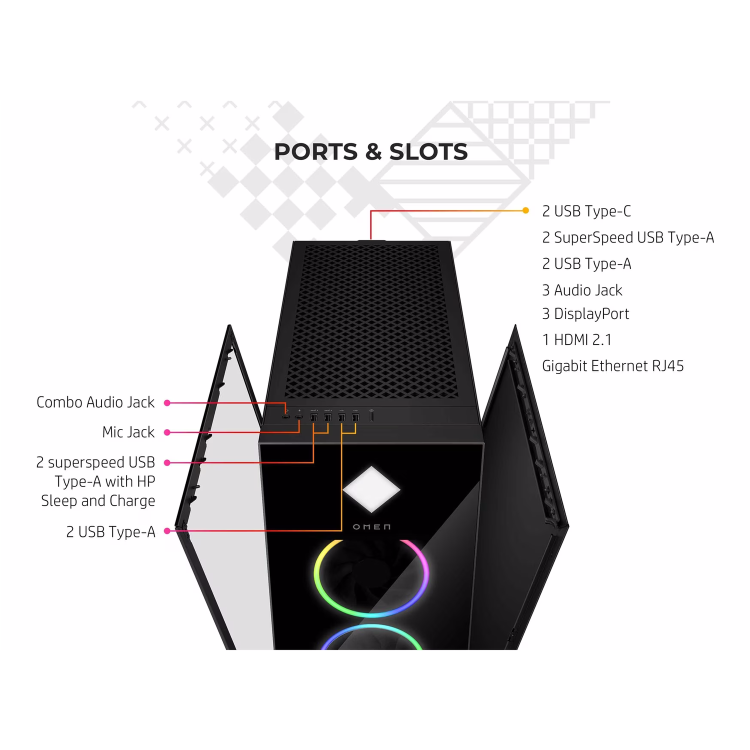 HP OMEN 45L Core i7-13700K 32GB 1TB GeForce RTX 4080 Windows 11 Gaming Desktop