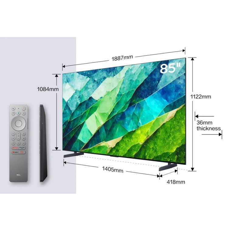 Refurbished TCL C855K 85" Mini LED 4K Ultra HD with HDR10+ QLED Smart TV