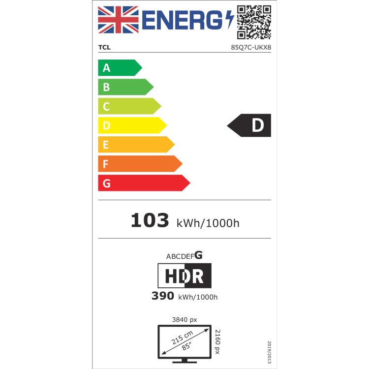 TCL Q7C 85 inch 4K QD-Mini LED Ultra HD Smart TV