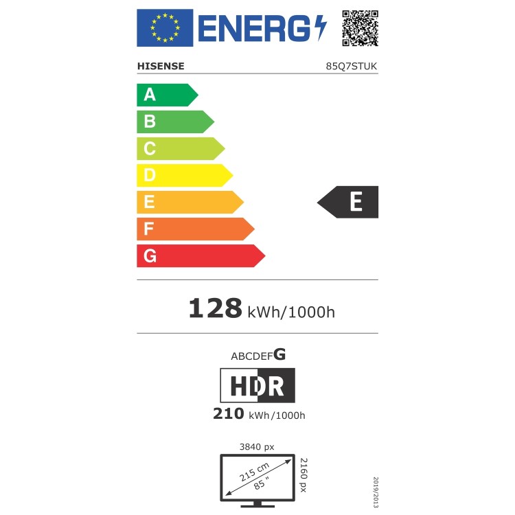 Hisense 85Q7STUK 85 Inch 4K QLED Smart TV – Ultra HD HDR Freely & Dolby Vision