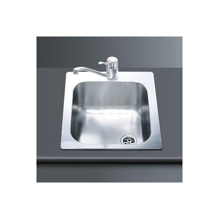 Smeg Alba Single Bowl Stainless Steel Chrome Kitchen Sink