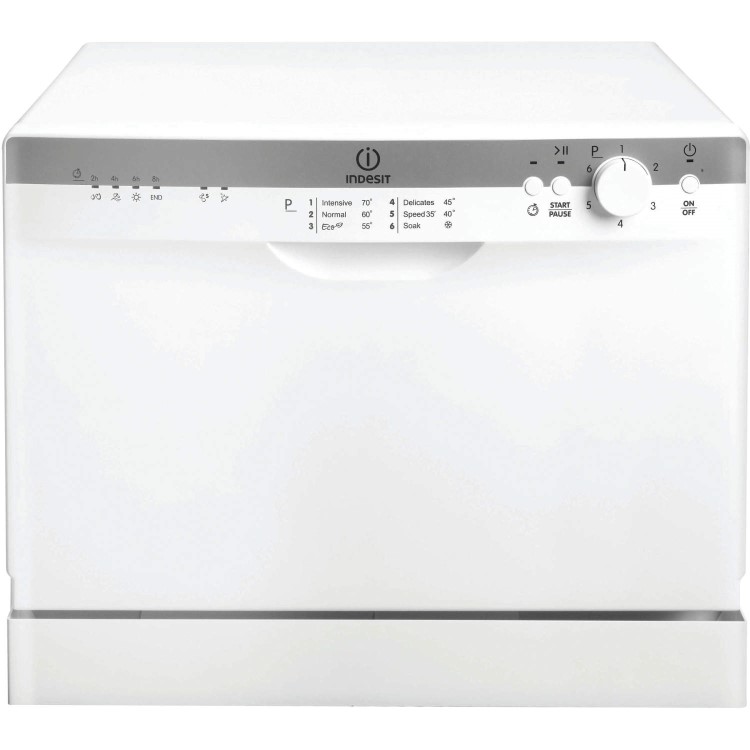 GRADE A1 - Indesit ICD661 6 Place Freestanding Compact Table Top Dishwasher White