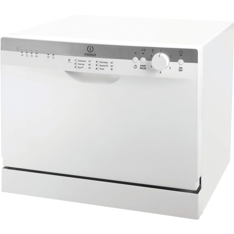 GRADE A1 - Indesit ICD661 6 Place Freestanding Compact Table Top Dishwasher White