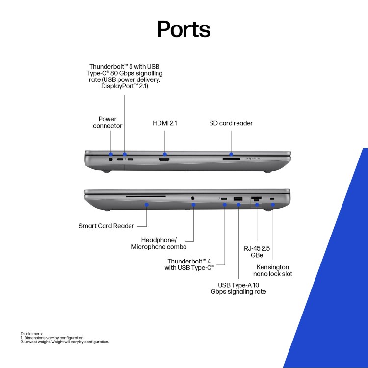 HP ZBook Fury G1i Intel Core Ultra 7 265HX 32GB RAM 1TB SSD NVIDIA RTX PRO 3000 Blackwell 18 Inch Windows 11 Pro Laptop