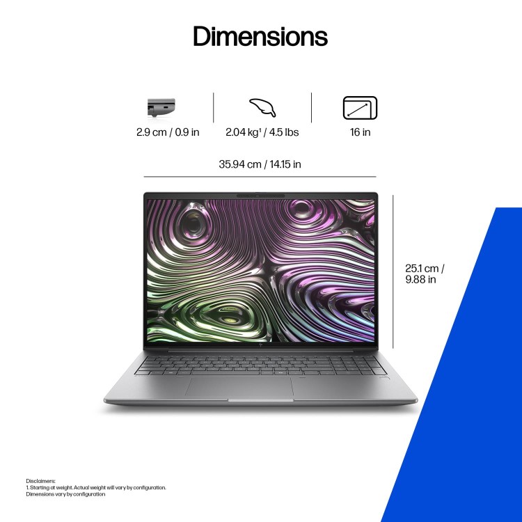 HP Zbook X G1i Intel Core Ultra 9 32GB RAM 1TB SSD 16 Inch Windows 11 Pro Laptop