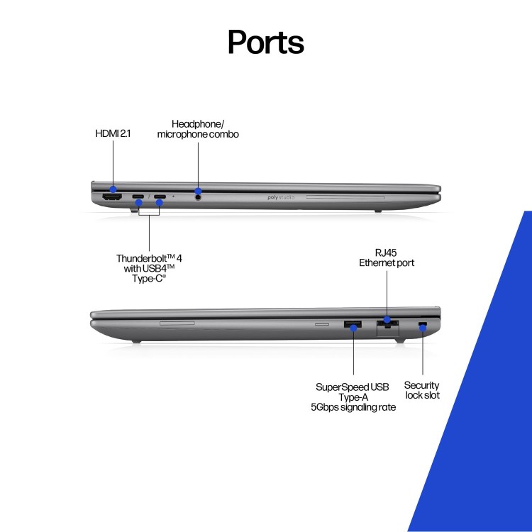 HP ZBook 8 G1i Intel Core Ultra 7 32GB RAM 1TB SSD 16 Inch Windows 11 Pro Laptop