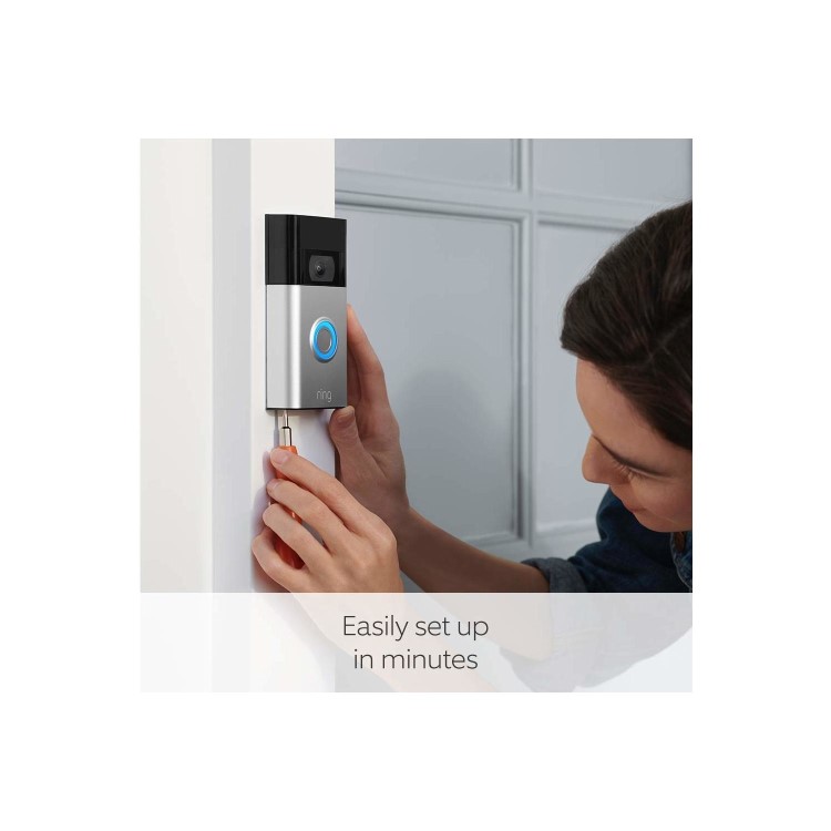 Ring 1080p HD 2nd Gen Video Doorbell 1 - Satin Nickel