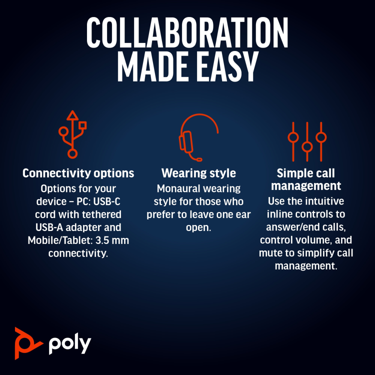 Poly Blackwire 5220 Wired Headset