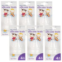 GRADE A1 - Babyway 6x 2-pack Little Wonders Silicone Standard Neck Fast flow Teats - 12 teats total