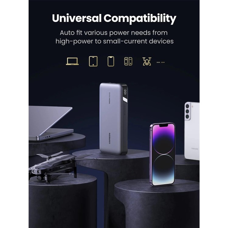UGREEN 25000mAh PD 145W Power Bank - Grey