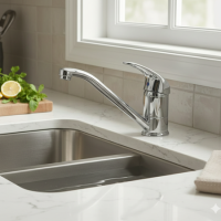 Single Lever Chrome Monobloc Kitchen Mixer Tap - De Santii
