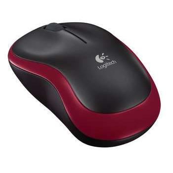 Logitech M185 Wireless Mouse in Black and Red