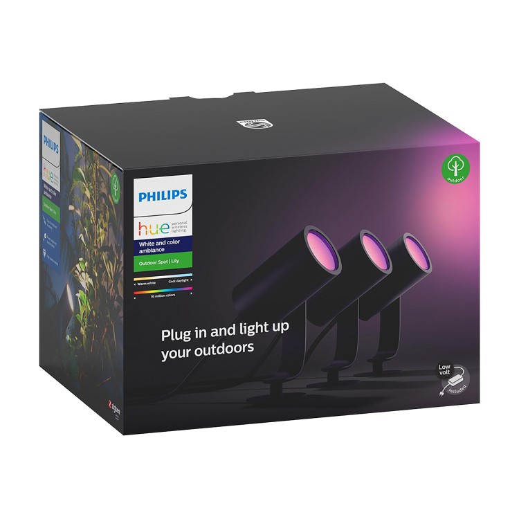 GRADE A1 - Philips Hue White & Colour Ambiance Lily Outdoor Spot Light - A+ Rated
