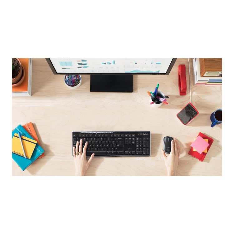 Logitech MK270 Wireless Keyboard and Mouse Combo Black with Silicone Cover