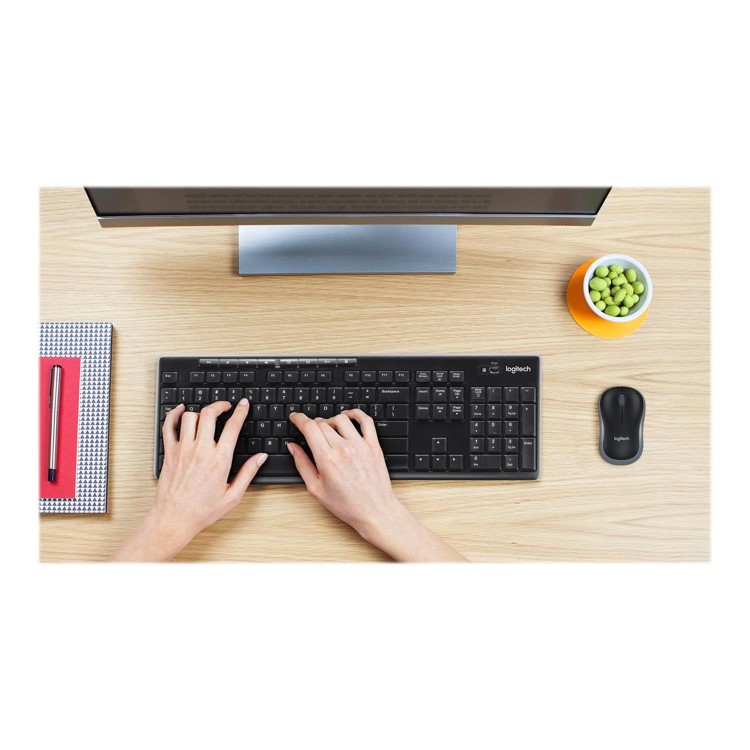 Logitech MK270 Wireless Keyboard and Mouse Combo Black with Silicone Cover