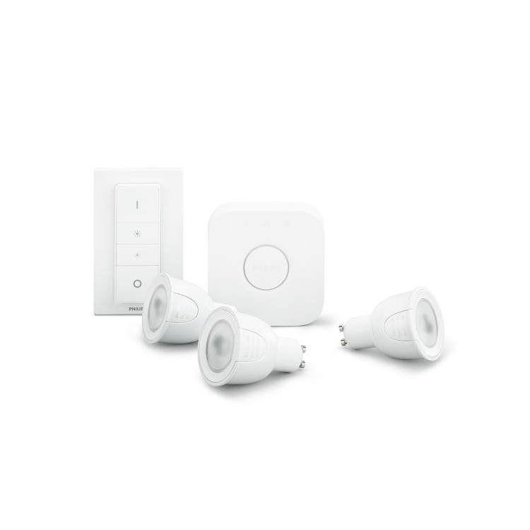 GRADE A1 - Philips Hue White & Colour Ambiance Starter Kit GU10 Fitting - works with Alexa & Google Assistant 