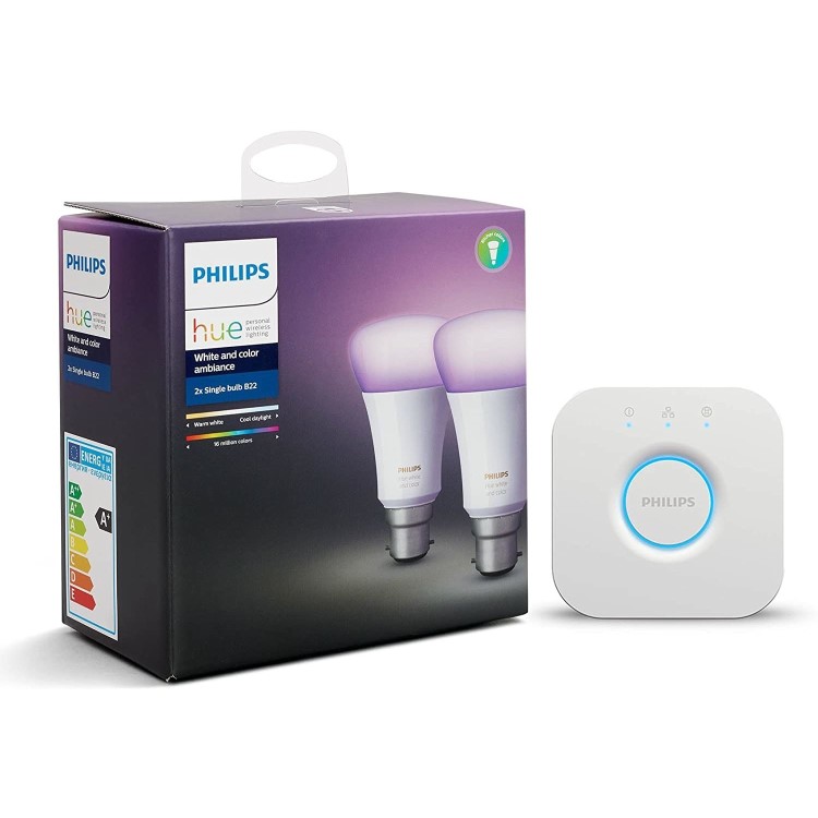 Philips Hue White and Colour Ambiance B22 Mini Starter Kit