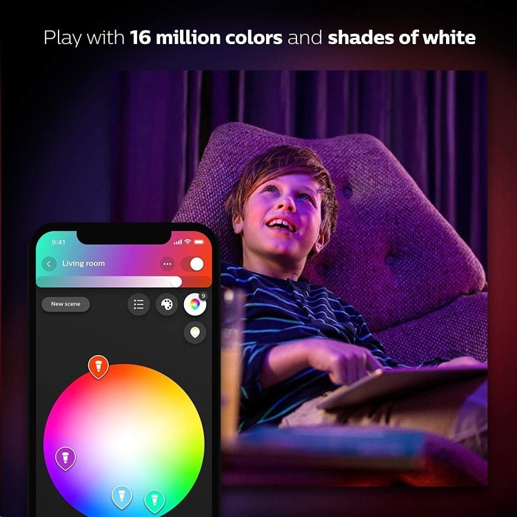 Philips Hue White and Colour Ambiance B22 Starter Kit - 3 Pack