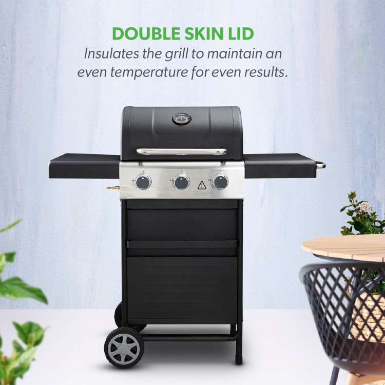 Refurbished Dangrill 3 Burner Gas BBQ in Black