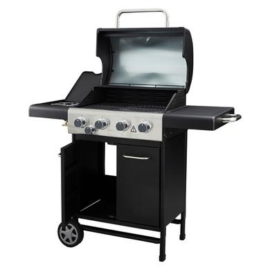 Dangrill 4 Burner Gas BBQ in Black With Side Burner
