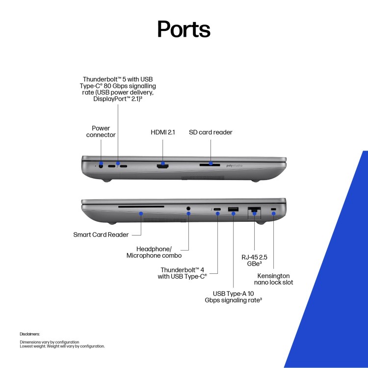 HP ZBook Intel Core Ultra 9 64GB RAM 1TB SSD RTX PRO 3000 Blackwell 60Hz 16 Inch Windows 11 Pro Laptop
