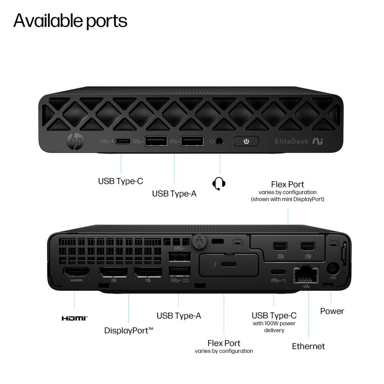 HP EliteDesk 8 G1a AMD Ryzen AI 5 340 32GB RAM 1TB SSD Windows 11 Pro Mini PC