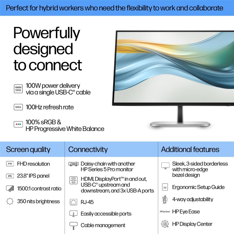 HP Series 5 Pro 524pu 24" IPS Full HD 100Hz USB-C Monitor