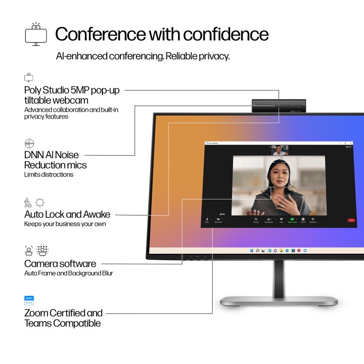 HP Series 5 Pro 524pm 24" IPS Full HD 100Hz USB-C Conferencing Monitor