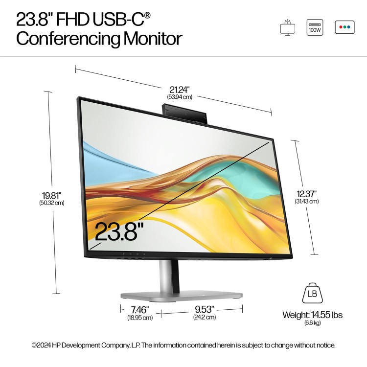 HP Series 5 Pro 524pm 24" IPS Full HD 100Hz USB-C Conferencing Monitor