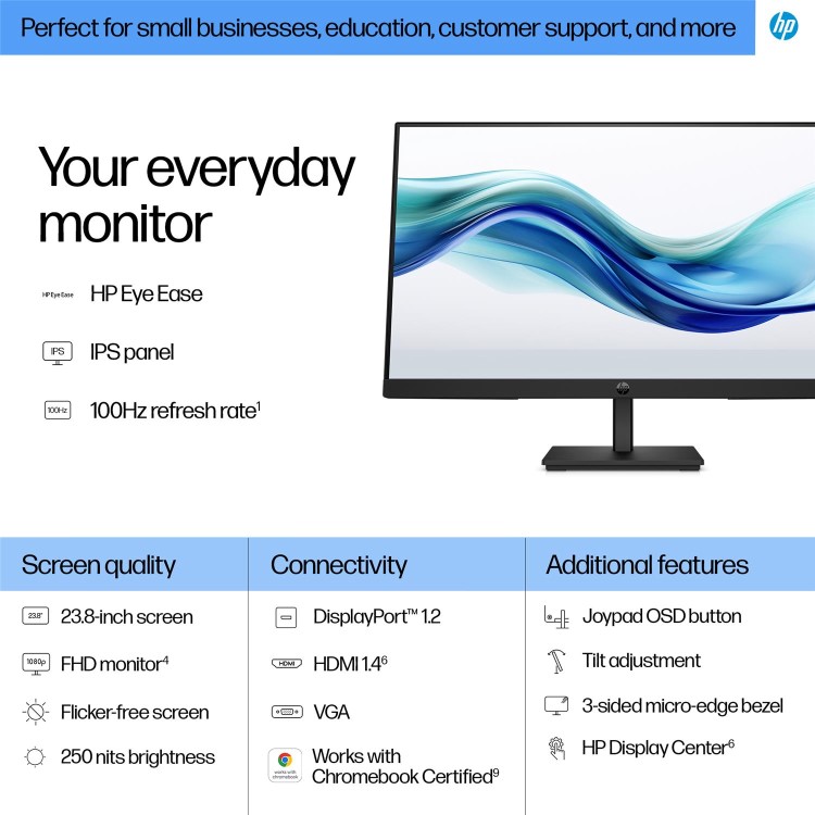 Refurbished HP Series 3 Pro 324pf 24" IPS Full HD 100Hz Monitor