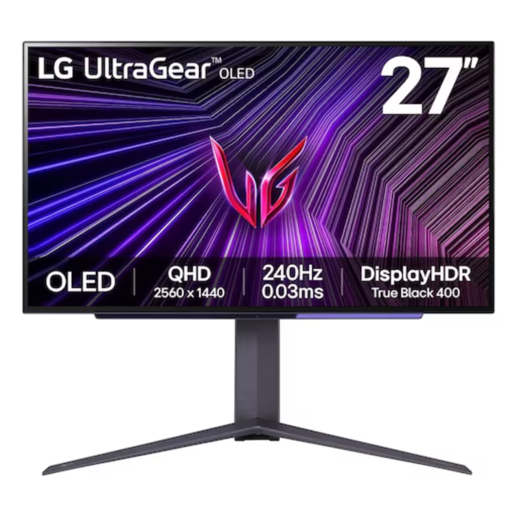 Refurbished LG UltraGear 27GS95QE-B Quad HD 27" OLED Gaming Monitor - Grey