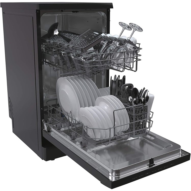 Refurbished Hoover HDPH 2D1049B-80 10 Place Freestanding Dishwasher Black