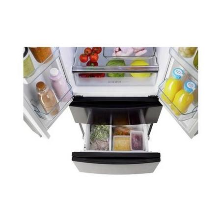 Refurbished Hoover HMN7182BK Freestanding American Frost Free Fridge Freezer - Black