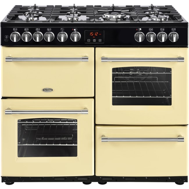 Belling 444444135 Farmhouse 100DFT 100cm Dual Fuel Range Cooker - Cream