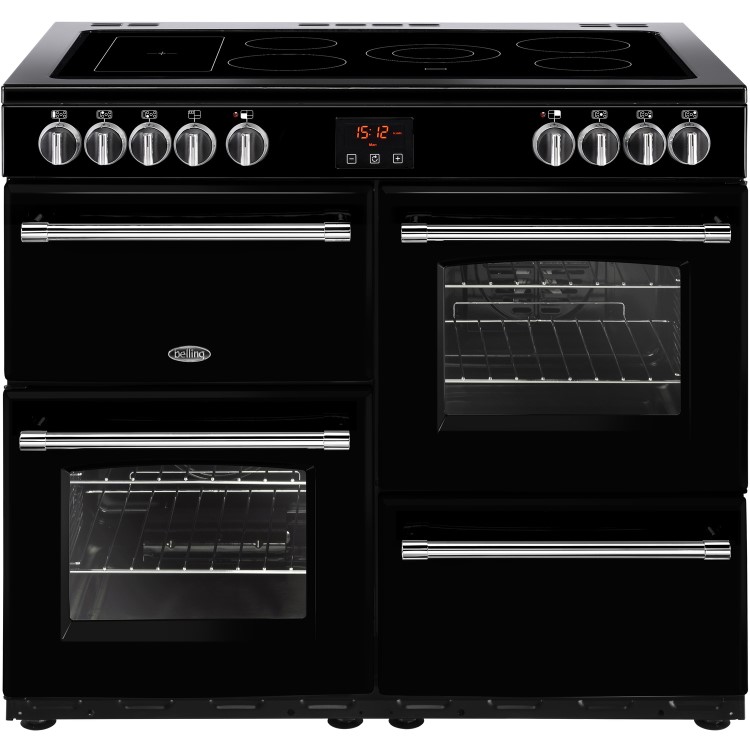 Refurbished Belling Farmhouse 100E 100cm Electric Range Cooker Black
