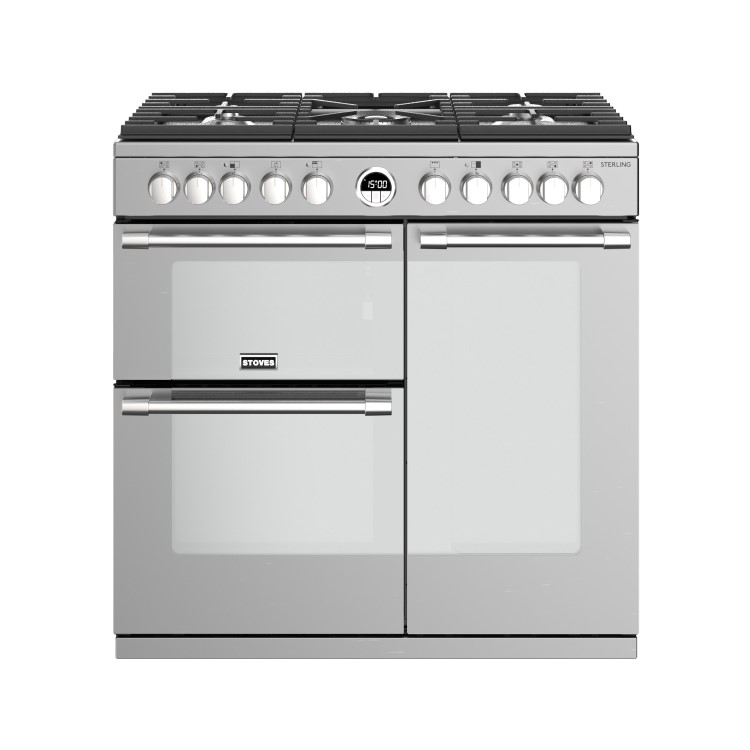Refurbished Stoves Sterling S900DF 90cm Dual Fuel Range Cooker Stainless Steel