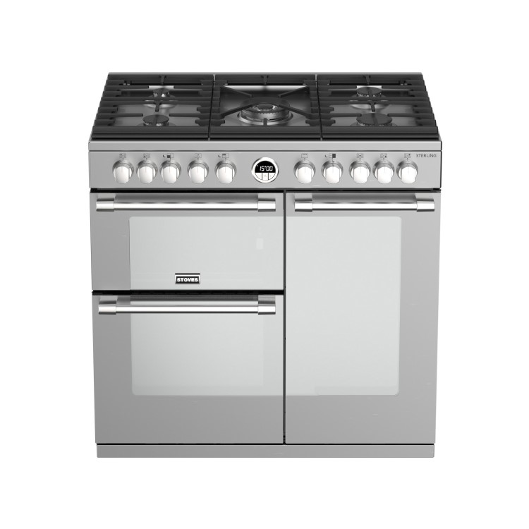 Refurbished Stoves Sterling S900DF 90cm Dual Fuel Range Cooker Stainless Steel