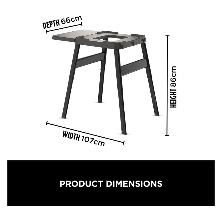 Refurbished Ninja Woodfire Universal Adjustable Stand & Side Table Black