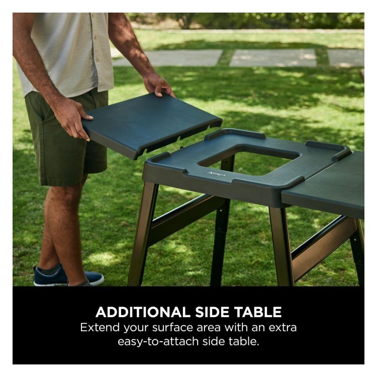 Refurbished Ninja Woodfire Universal Adjustable Stand & Side Table Black